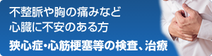 不整脈や胸の痛みなど心臓に不安のある方　狭心症・心筋梗塞等の検査、治療